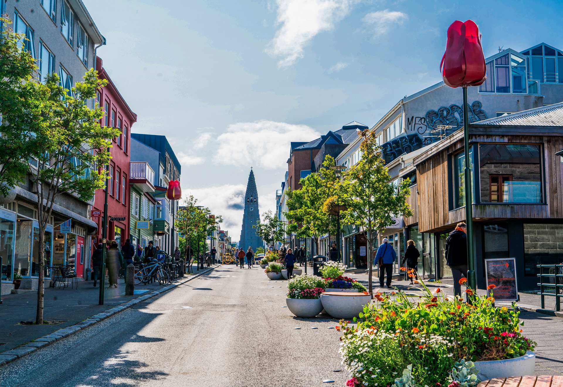 Vibrant City of Reykjavik presenting the town centre